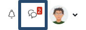 Screenshot of Message icon with messages: looks like two speech bubbles with a number.